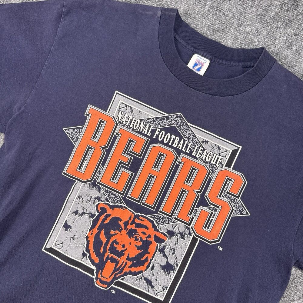 Vintage Logo 7 NFL Chicago Bears Shirt Blue Mens Size L 90s Football Made in USA